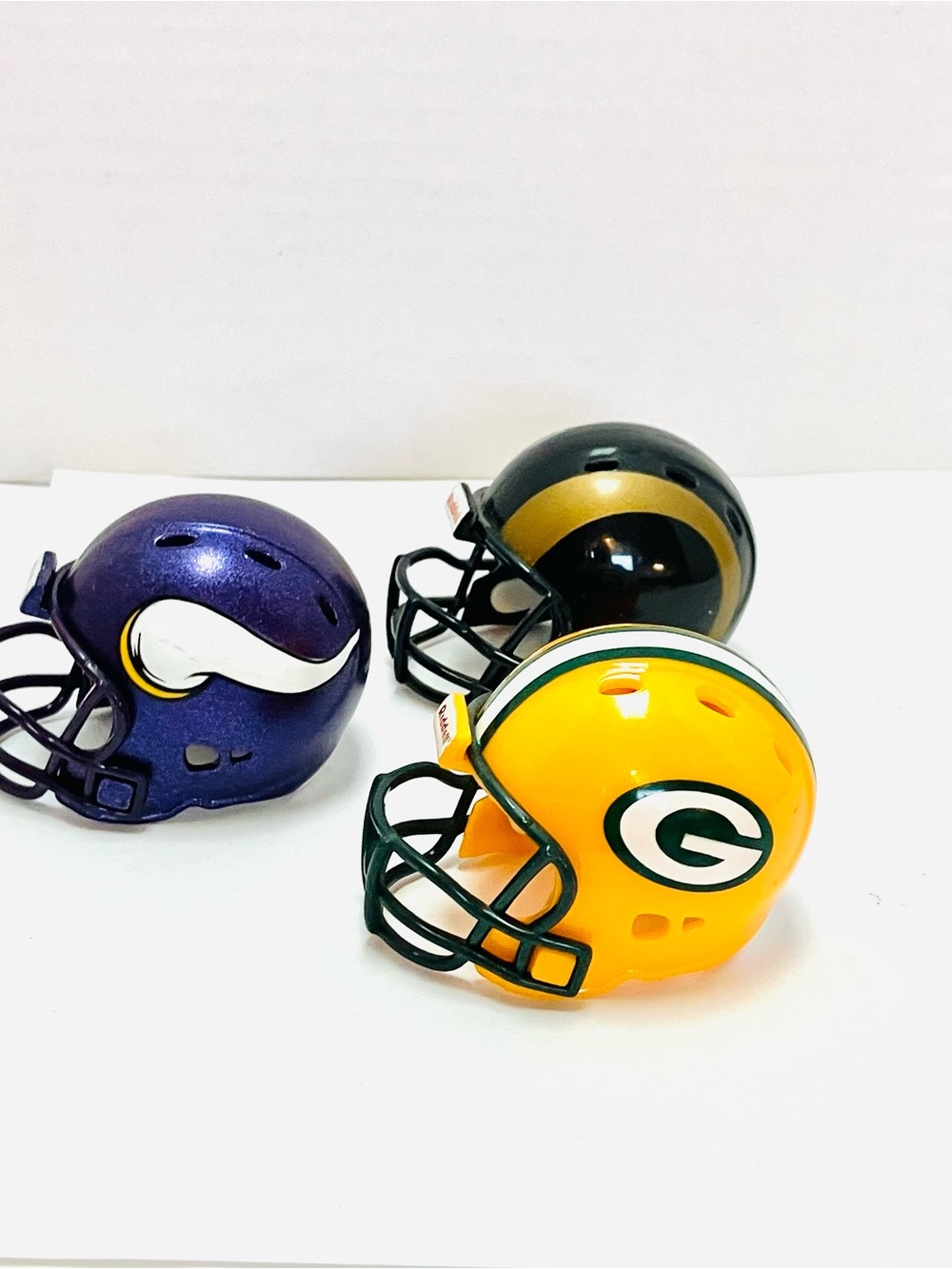 Riddell NFL Pocket Pro Mini Helmets Lot(3) Packers Vikings Rams